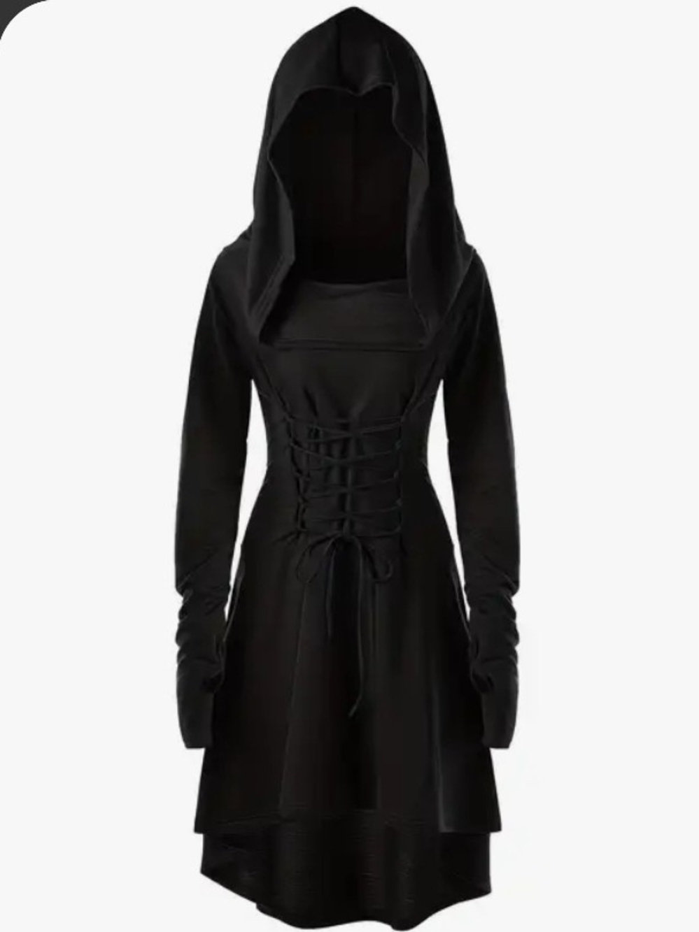 Womens Renaissance Costumes Hooded Robe Lace Up Vintage Dress Halloween
